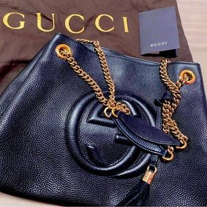 Gucci Soho Chain Strap Shoulder Bag Black